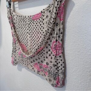 Free People Floral Polka Dot Gauze Shoulder Shopping Bag